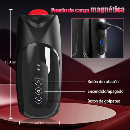 Entrenador masturbador Tornado de 10 golpecitos y vibración  10 rotaciones
