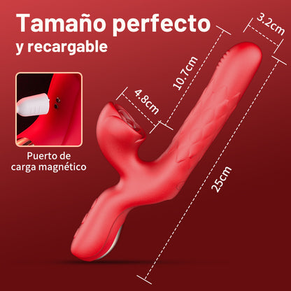 SeekHeart - 7 vibrador g -spot estimulante con clítoris rosado que empuja
