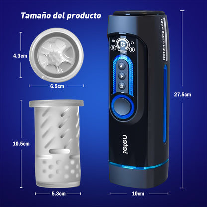 【+Free Lube!!】Leten-X9 IV Masturbador Masculino Combinado Retráctil, Térmico y Acústico Mejorado