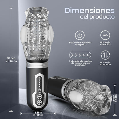 Amber - 7 Vibrador 5 empujones giratorios Mamadas Masturbador