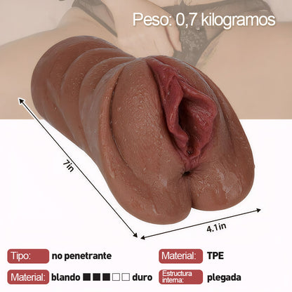 Vagina de bolsillo realista, material suave y duradero, vagina texturizada realista y ano estrecho, agujeros 2 en 1