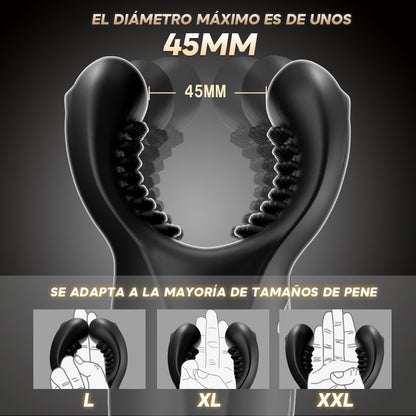 10 Mordiscos + 10 Vibraciones 2 en 1 Copa de Masturbación Masculina Ejercitador de Pene Pareja Coqueteo