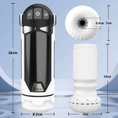 Copa de masturbación para hombre con 4 modos de estiramiento y función de calentamiento con funda ajustable para el polvo