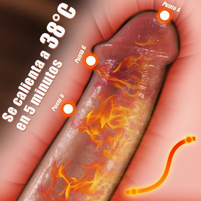 【Uppvärmningsbar】 Spartan Realistic Dildo 4 in 1 Thermo Remote -23CM