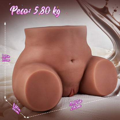 Paola - Seductora Muñeca Sexual 2-en-1 con 5 Modos de Succión y 10 Niveles de Vibración, Función de Calentamiento Automático, Sensación de Piel Realista