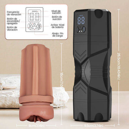 Captain Titan – Masturbador con 5 niveles de succión, 9 modos de vibración y sensación realista de presión y vaivén para un placer intenso