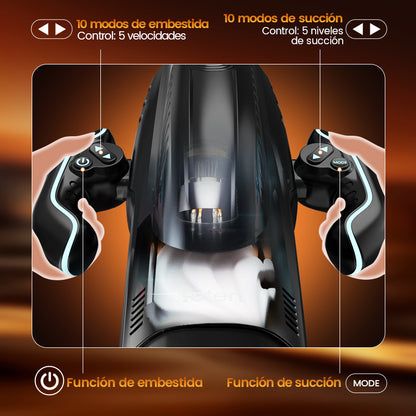 LETEN 10 Taza Masturbadora Calefactora de Succión de Empuje