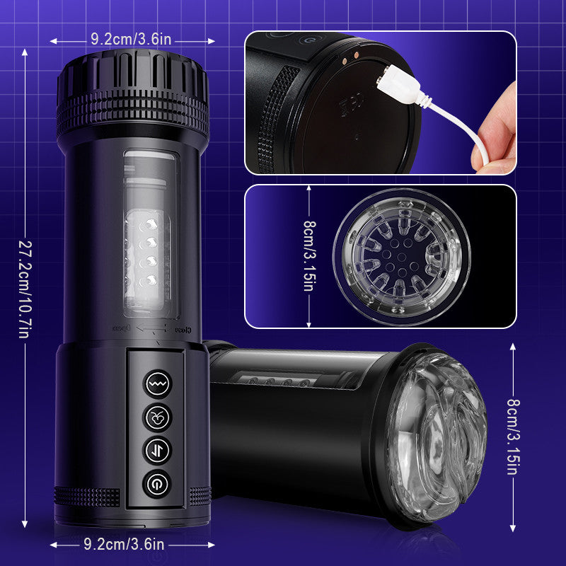 【New】Eder 5 Suck 5 Telescopic 10 Vibrator Oral Sex Masturbation Cup