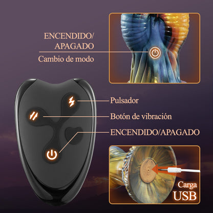 Consolador monstruo animal modelo 7 shock vibración ventosa 25.98 cm
