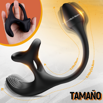 Zenith - Estimulador vibratorio en forma de bola con anillos para el pene