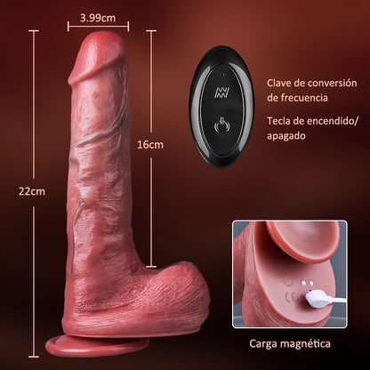 Vaquero Occidental - Telescopio de 9 frecuencias + Vibración, Reconstrucción de dildo con ultra simulación 1:1