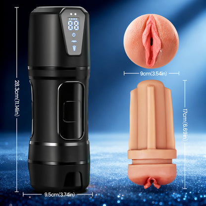 Challenger - 10 Vibraciones, 5 Succiones, Vagina Ultra-Realista, Masturbador Simulado