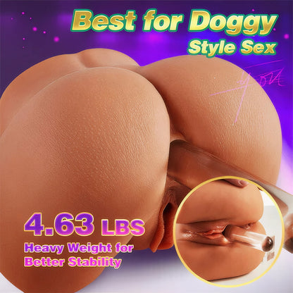 【HET】 Jessi Masturbator 3D Realistisk vagina och anus brun struktur 2,1 kg YAYOU