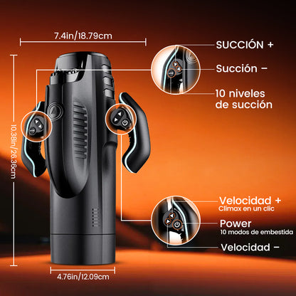 LETEN 10 Taza Masturbadora Calefactora de Succión de Empuje
