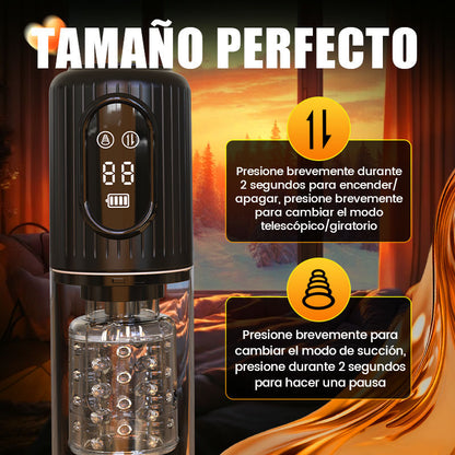 【Envío gratis】Aisia-4 Succión 5 Empujes Giratorio 3 en 1 Stroker de sexo oral