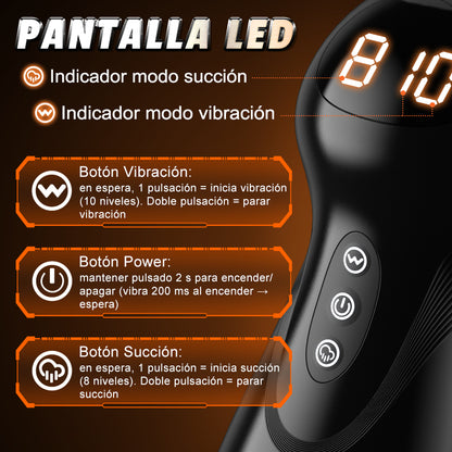 Evolution-8 Succionador 10 Vibrador One Touch Orgasmo Masturbador Digital al Vacío