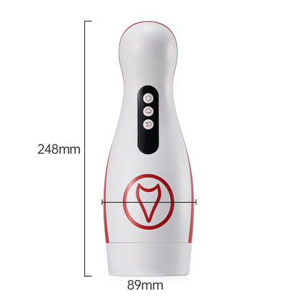 FOX LOVE Vaso Eléctrico Masturbador 7 Chupadas 7 Vibraciones y Voz
