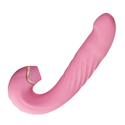 Infällbar multifrekvensvibrator som vibrerar och suger 3 i 1 multistimulering