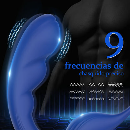 Anel de pênis duplo massageador vibratório de próstata Blue Wing 9