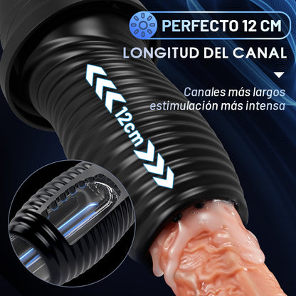 【Nuevo】Hurricane 7 Rotación 10 Vibración Copa de masturbación antipolvo extraíble