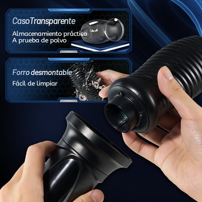 【Nuevo】Hurricane 7 Rotación 10 Vibración Copa de masturbación antipolvo extraíble