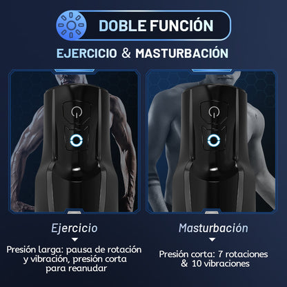 【Nuevo】Hurricane 7 Rotación 10 Vibración Copa de masturbación antipolvo extraíble