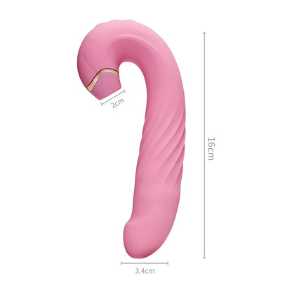 Vibrador multifrecuencia retráctil que vibra y chupa 3 en 1 multiestimulación