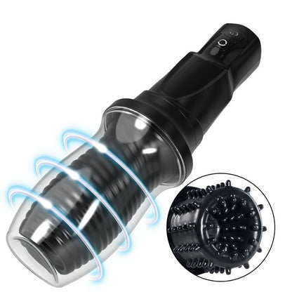 【Nuevo】Hurricane 7 Rotación 10 Vibración Copa de masturbación antipolvo extraíble
